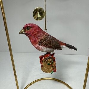 The Songbird Christmas Purple Finch ornament By Danbury Mint With Tag